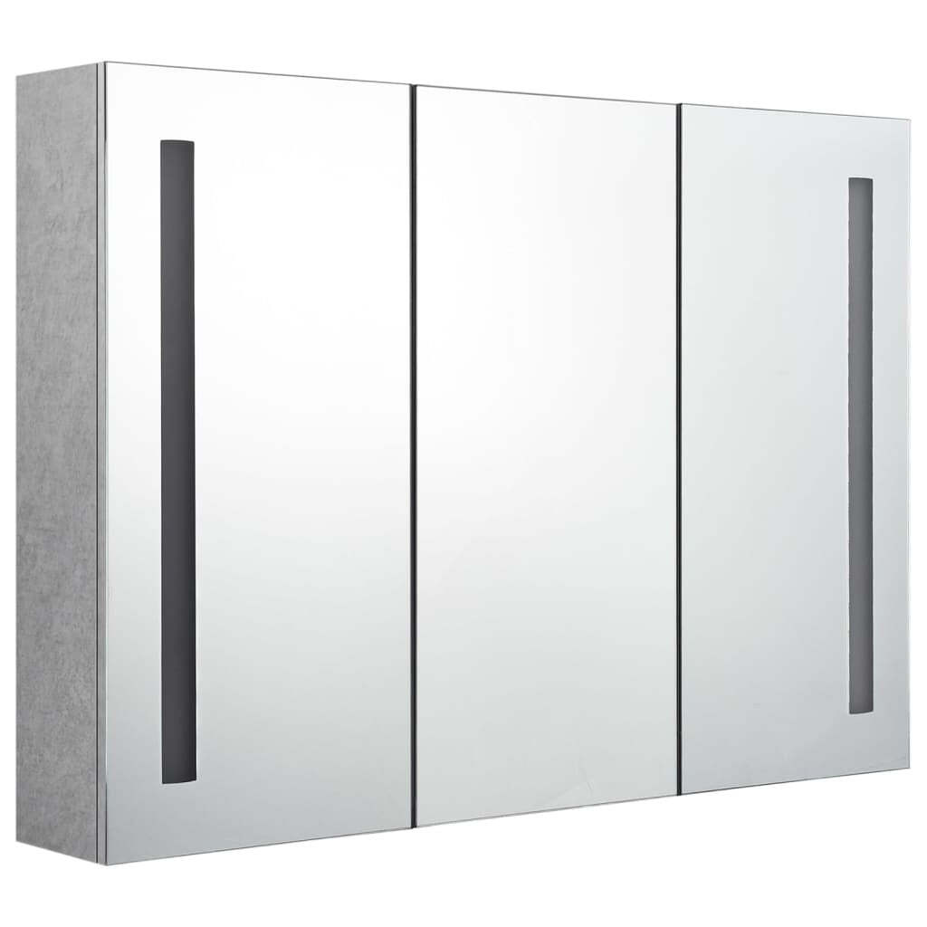 LED Bathroom Mirror Cabinet Concrete Gray 35″x5.5″x24.4″