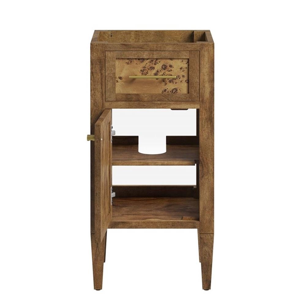 Modway Elysian 18″ Modern Wood Bathroom Vanity in Black and Brown
