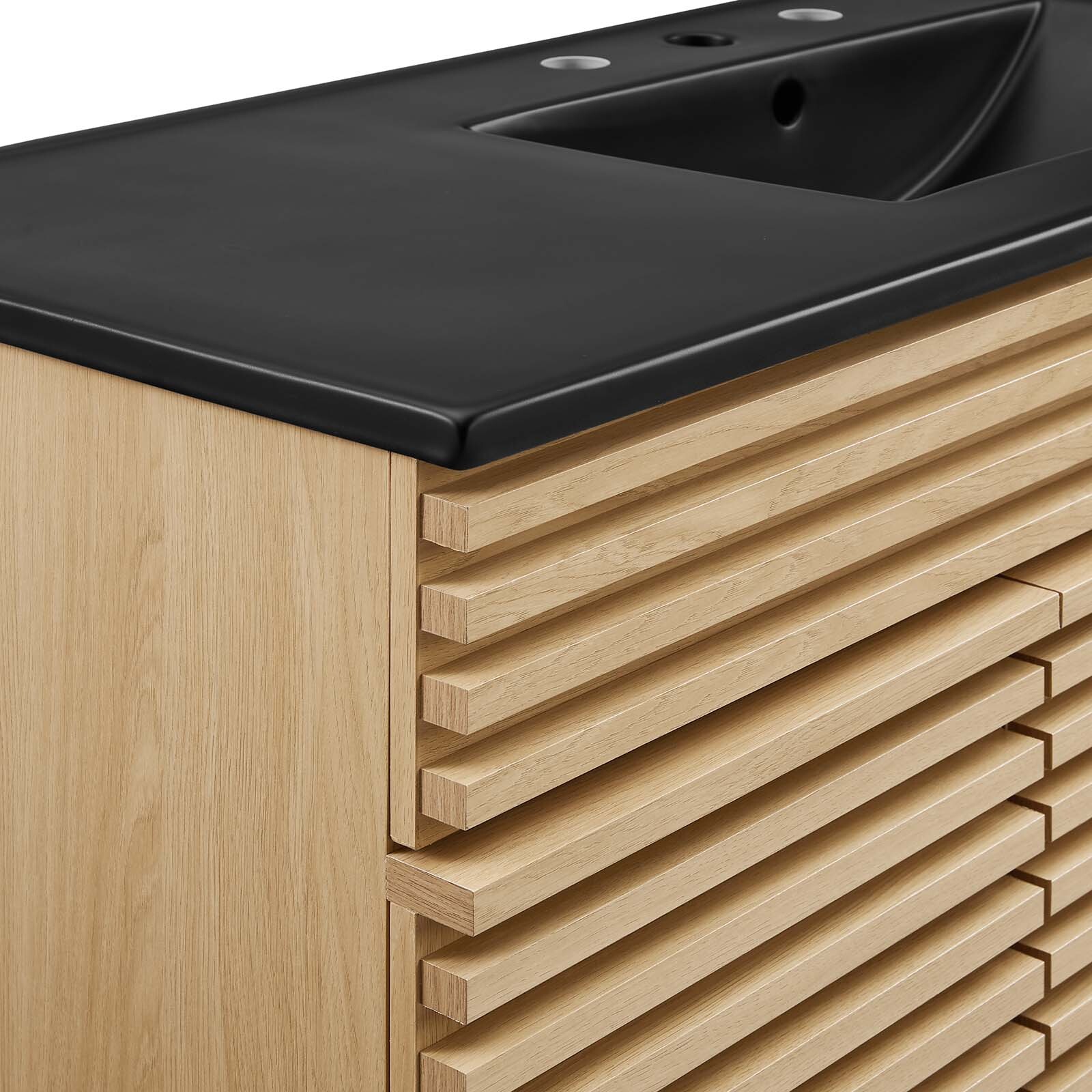 Modway Render 48″ Single Bathroom Vanity in Oak Black