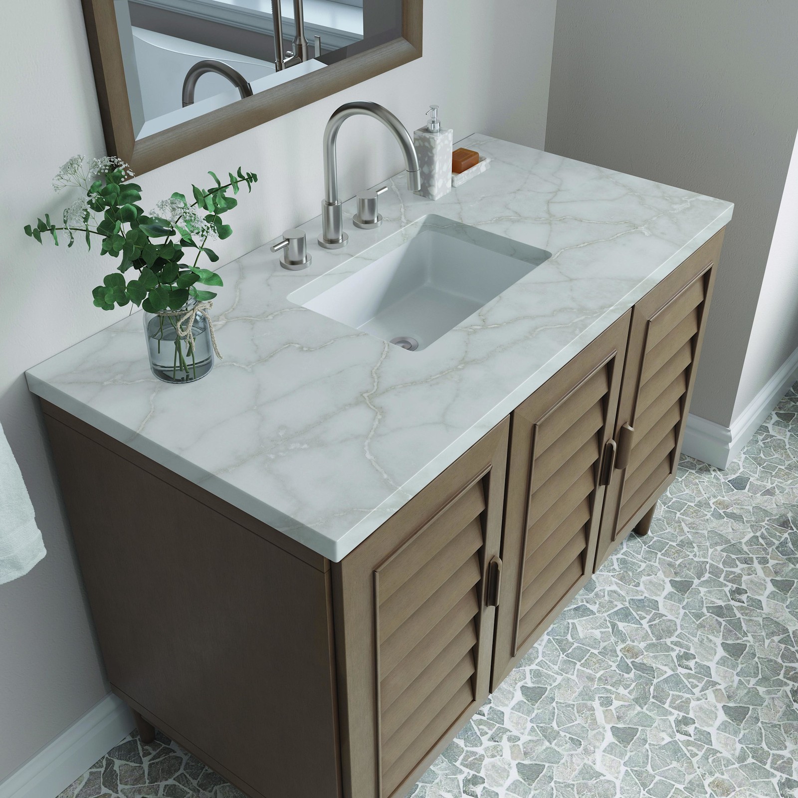 James Martin Vanities 620-V48-3VSL Portland 48″ Single Basin Wood – Wood
