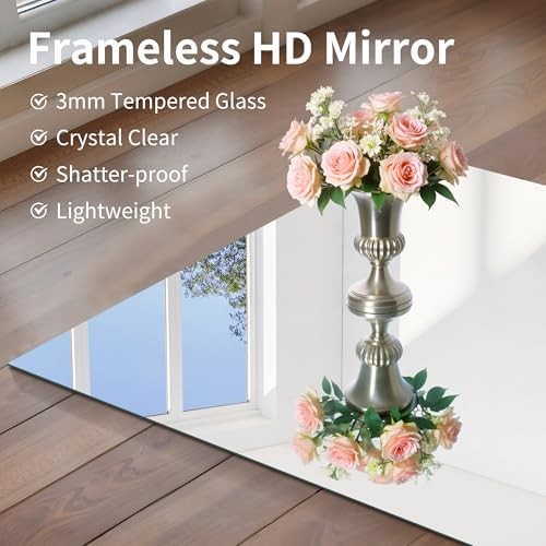 Mirror, 24×36 Mirrors for Wall, Rectangle Bathroom 36″L x 24″W Frameless
