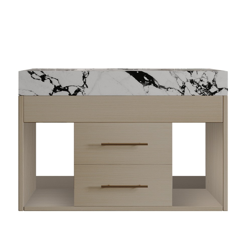 29.9″ Modern Floating Bathroom Vanity w/ Sintered Stone Top & Ceramic Sink