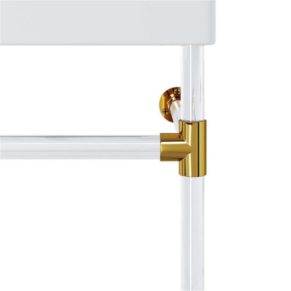 Modway Redeem 24″ Wall-Mount Acrylic & Ceramic Bathroom Vanity in Clear/White