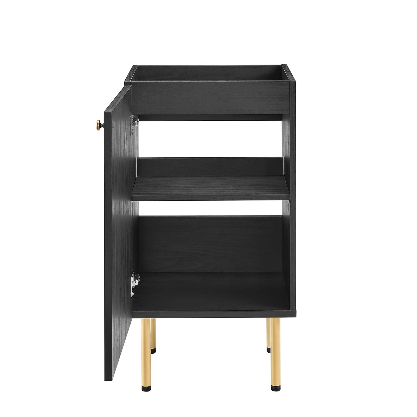 Modway Chaucer 18” Bathroom Vanity Cabinet in Black (Sink Basin Not Included)