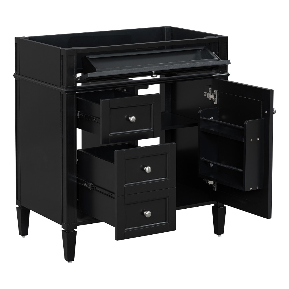 Vanity with no sink Two drawers One pull-out drawer