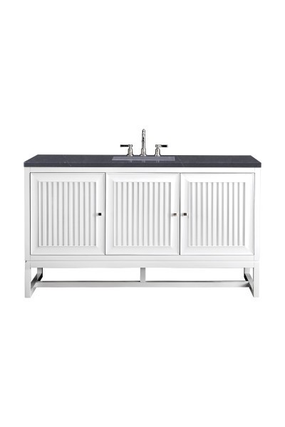 60″ James Martin Athens E645-V60S-GW-3CSP Vanity Cabinet Charcoal Soapstone Top