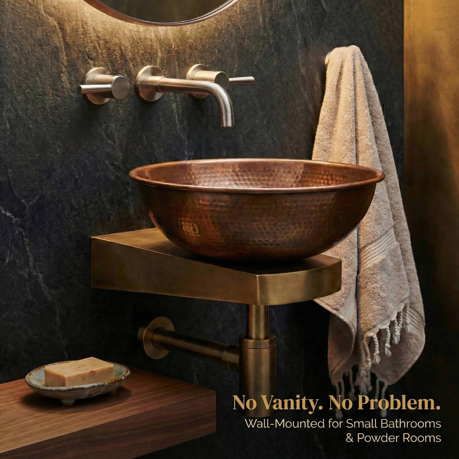 Handcrafted Wall Mount Sink Bracket: Small Space Vanity – TerraFez