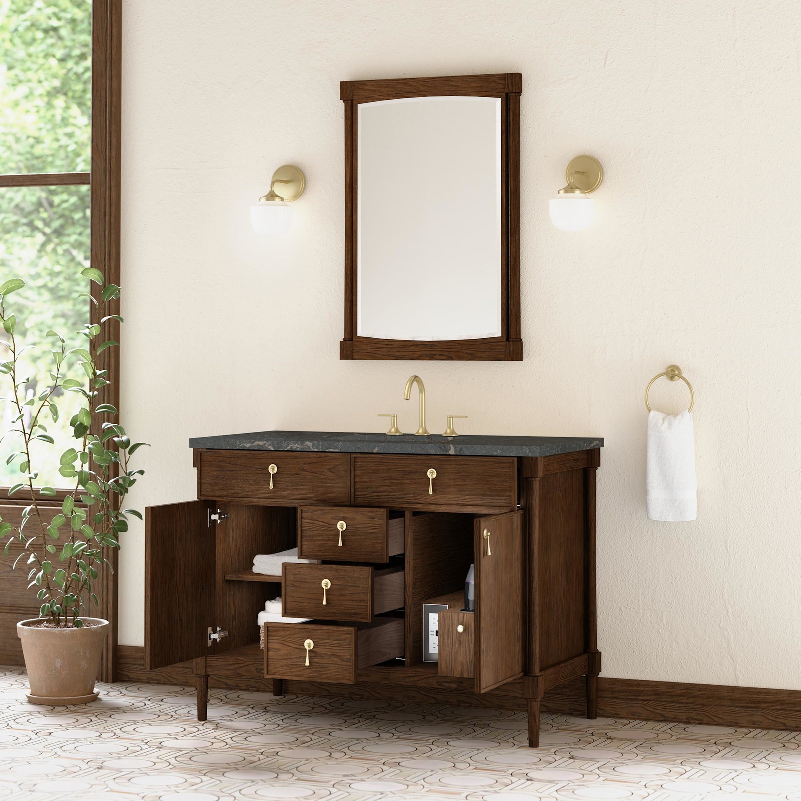 James Martin Vanities D680-V48-3PBL Kinnsden 48″ – Sable Oak