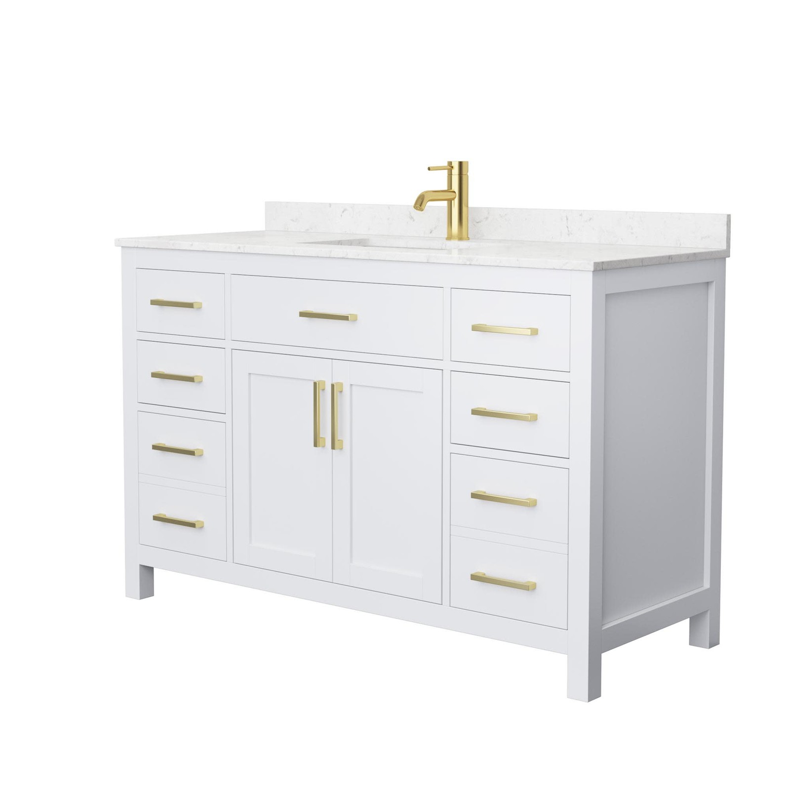 Wyndham Collection WCG242454S-UNSMXX Beckett 54″ – Dark Blue / Carrara Cultured