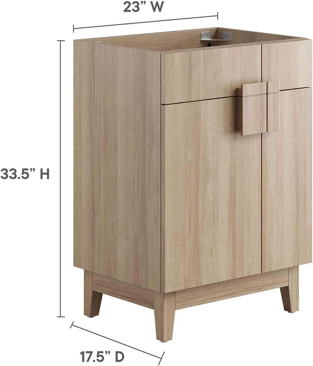 Miles 24” Oak Bathroom Vanity Cabinet – Sink Basin Not Included