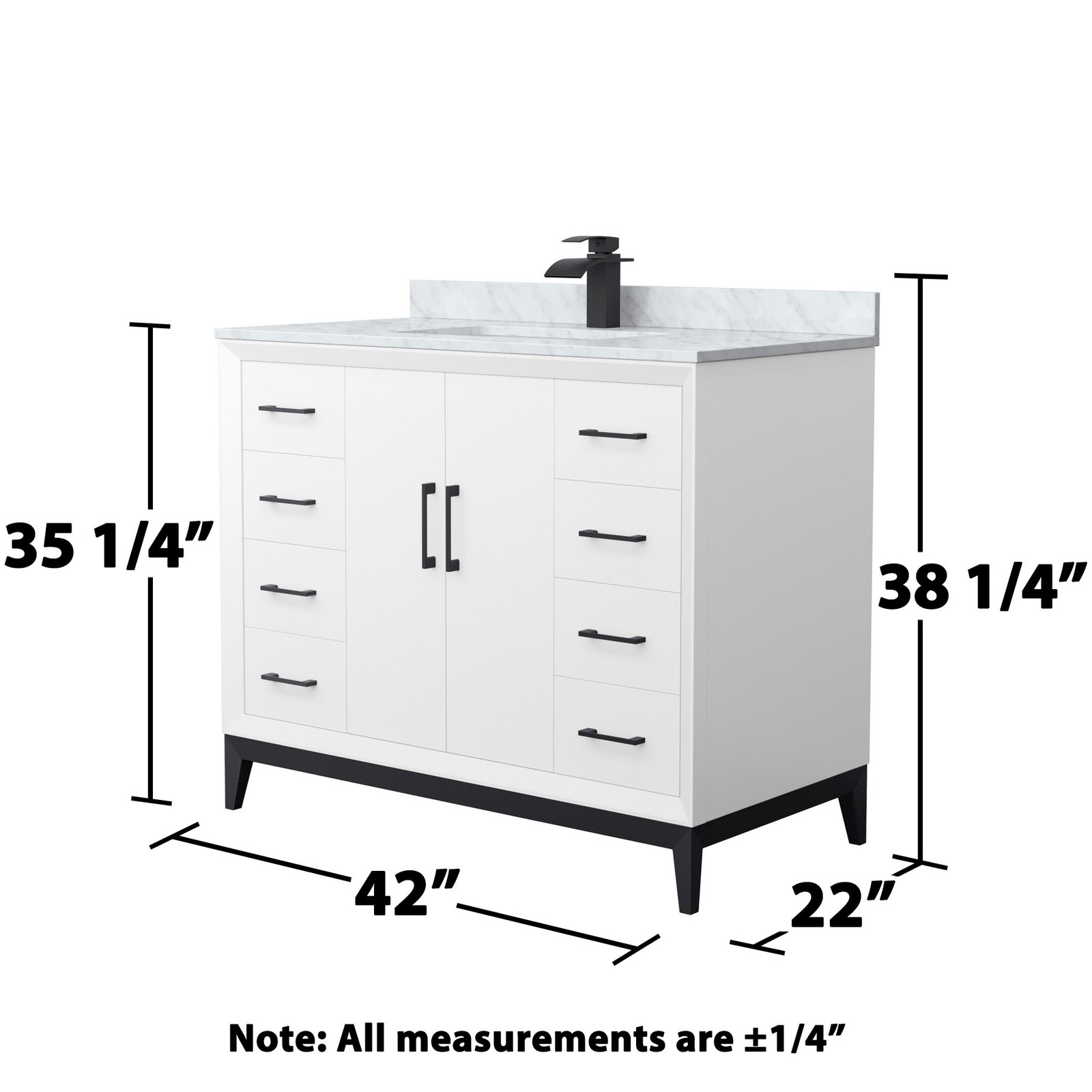 Wyndham Collection WCH818142S-CMUNS-MXX Amici 42″ – White / Satin Bronze