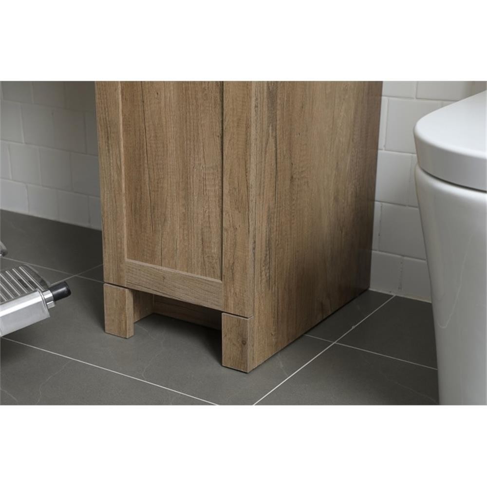 Pemberly Row Transitional 54″ Solid Wood Bathroom Vanity in Natural Oak