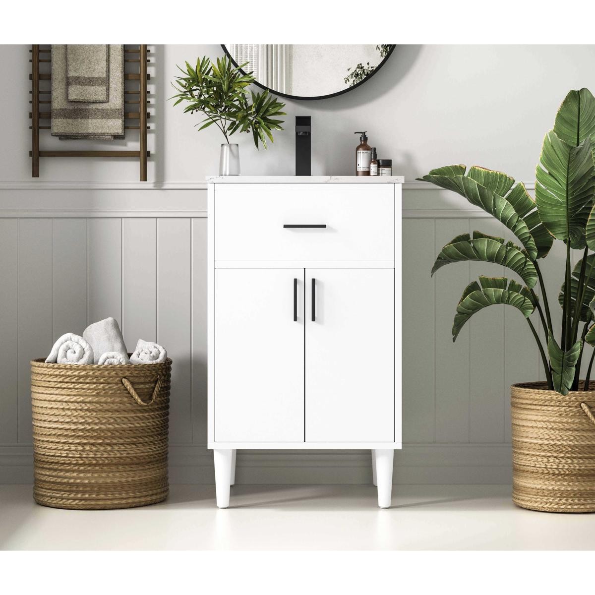 Elegant Lighting VF25020MWH Chandler 20 X 34 inch White Bathroom Vanity Cabinet