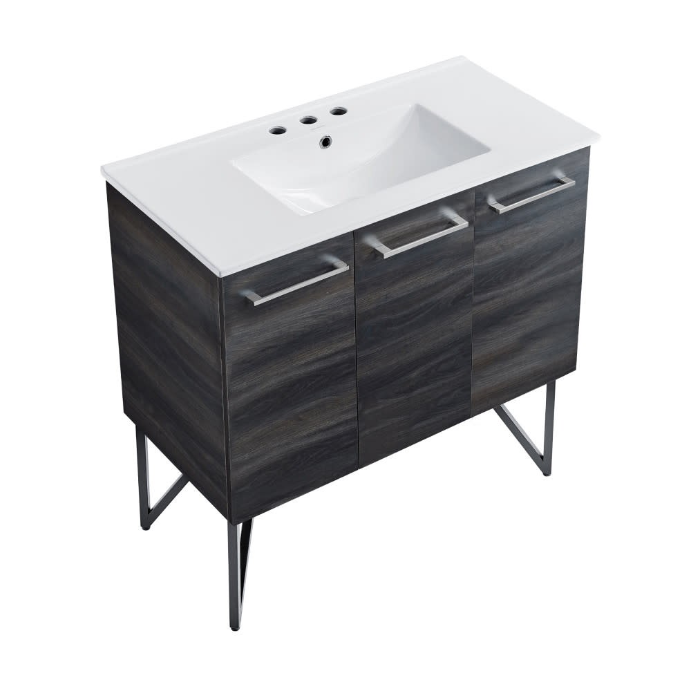 Swiss Madison SM-BV223-3 Annecy 36″ – Black Walnut / White