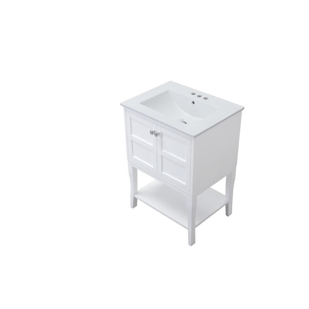 Elegant Decor Mason 24″ 2-Door Wood Single Bathroom Vanity in White