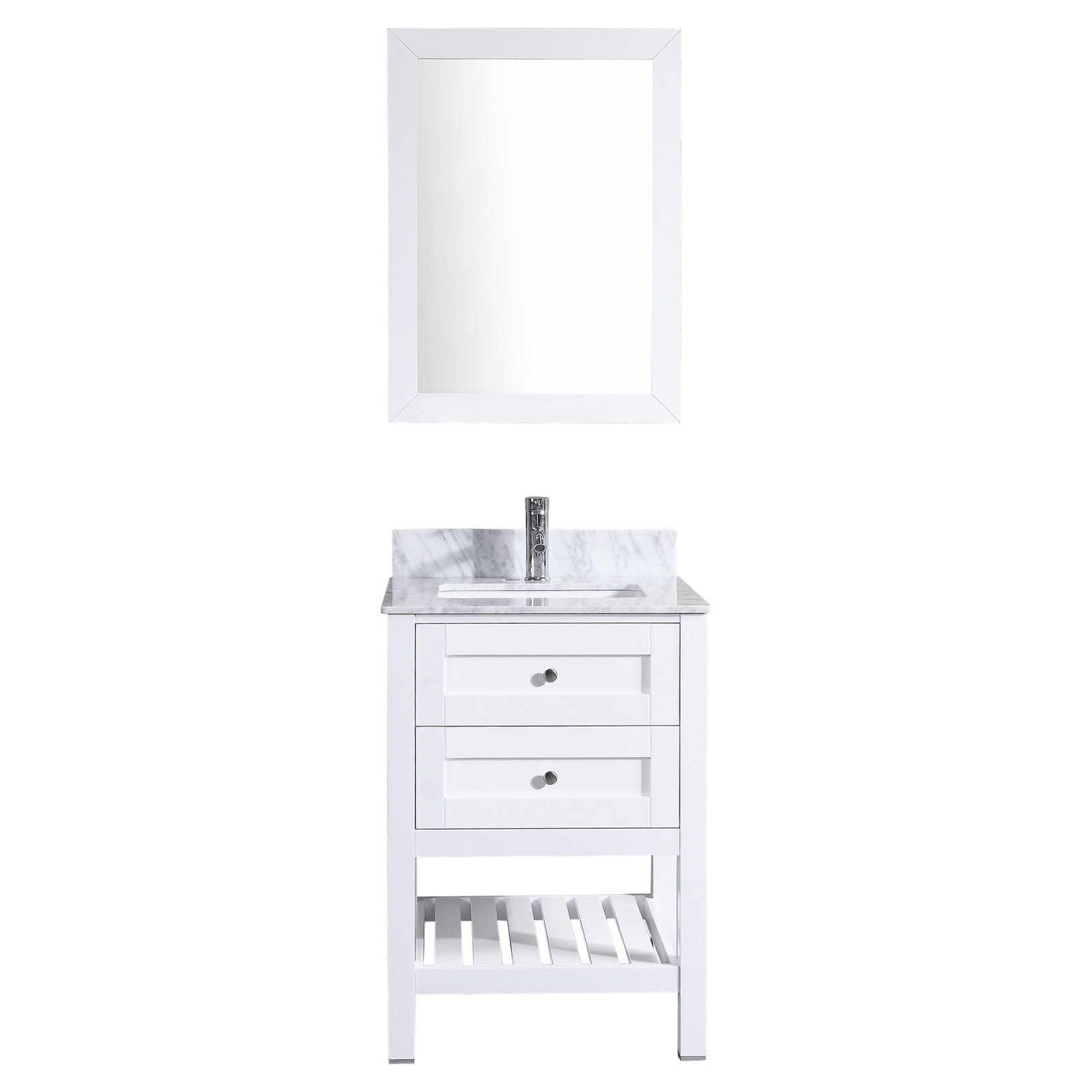 23.5″ Vanity Cabinet Set with Mirror White LV6-24W by LessCare
