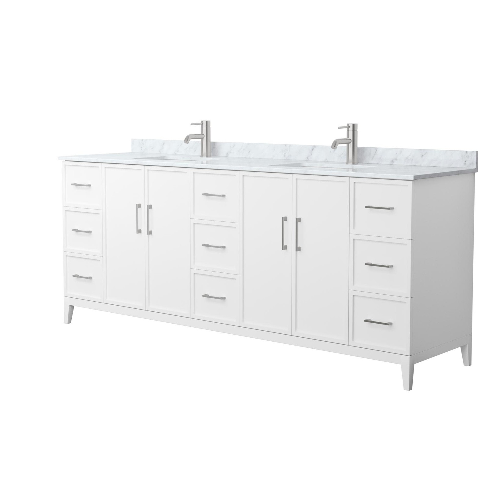 Wyndham Collection WCH717184D-CM-UNSMXX Elan 84″ – White / Brushed Nickel