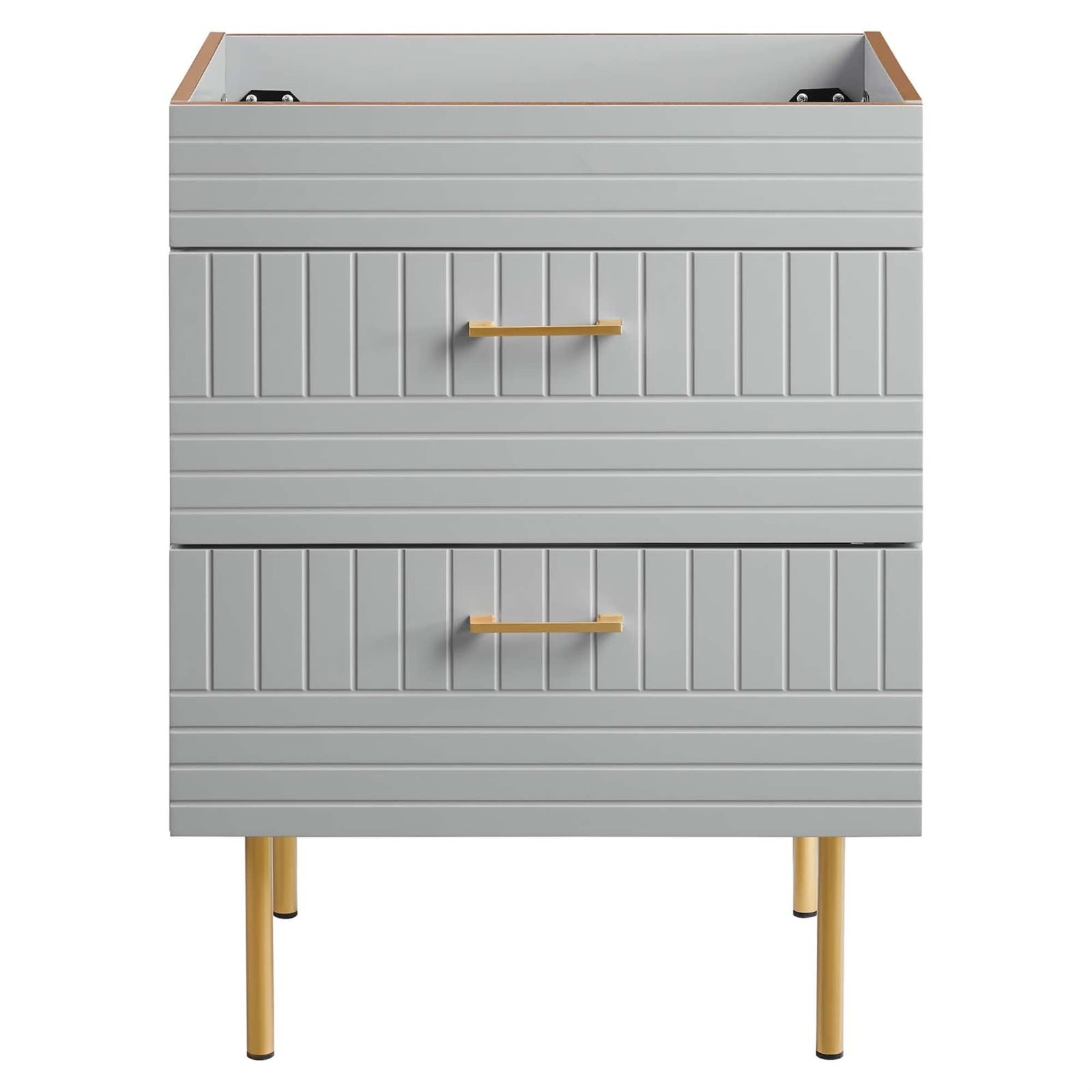Modway Daybreak 23.5″ Particleboard MDF Wood and Metal Bathroom Vanity in Gray