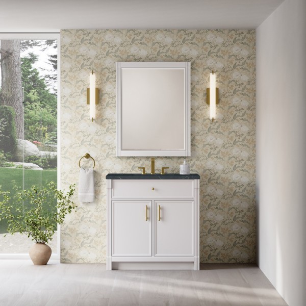 36″ James Martin Bellshire 660-V36-BW-3CSP Vanity Cabinet Charcoal Soapstone Top