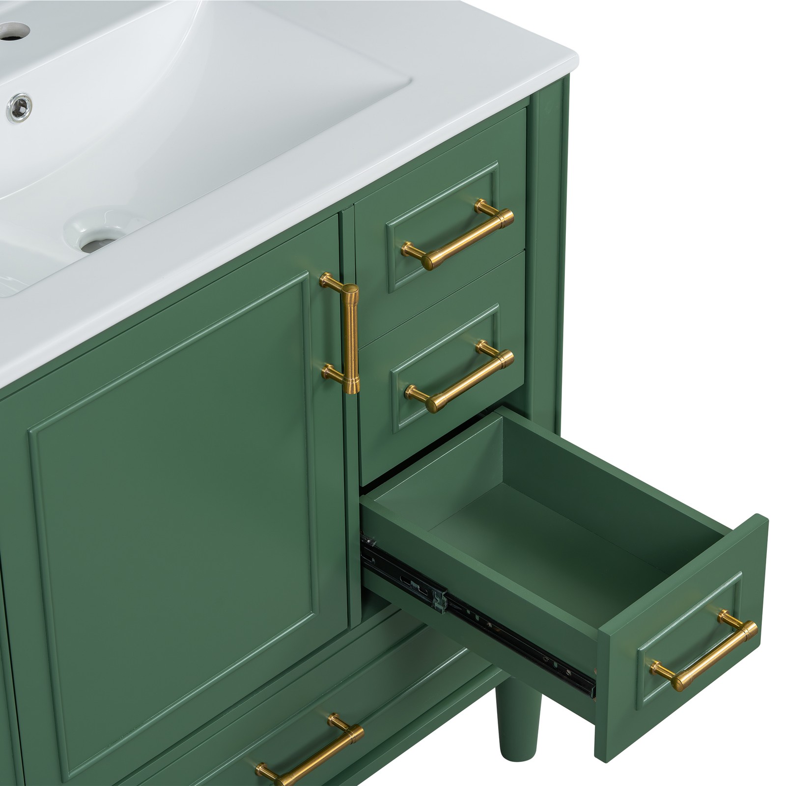 30″ Bathroom Vanity Set Floor Standing Bathroom Storage Cabinet w/Three Drawers