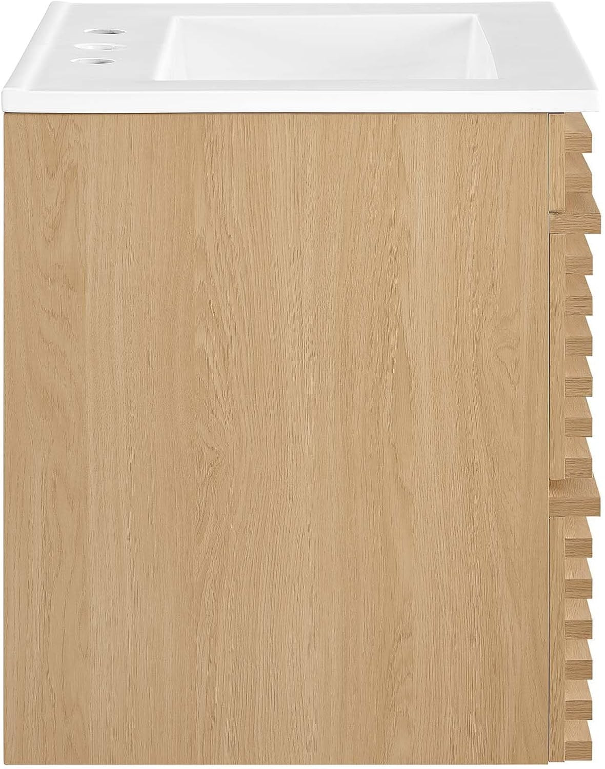 24″ Oak White Wall-Mount Bathroom Vanity for Modern Spaces