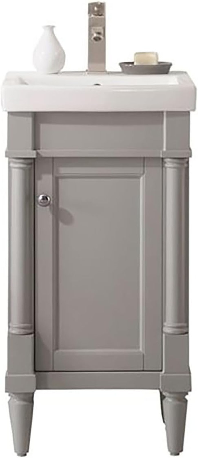 18-inch Gray Sink Vanity, Freestanding Bathroom Storage Cabinet