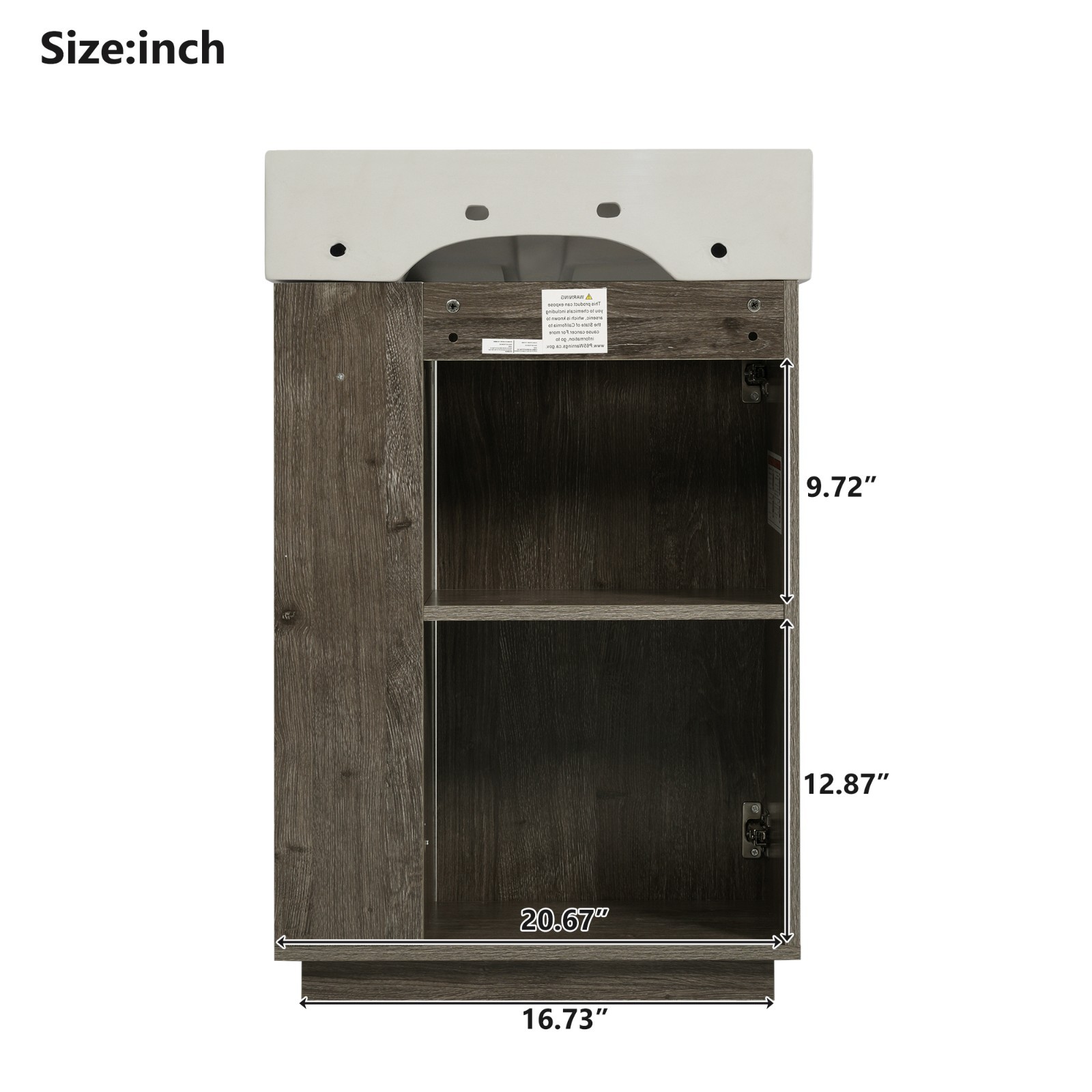 21.6″ bathroom vanity w/ceramic sink,freestanding left door storage cabinet