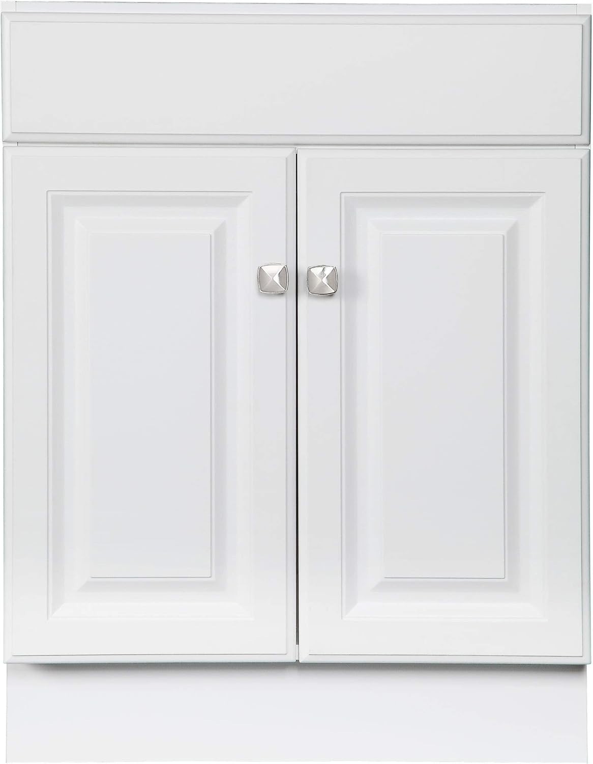 Classic White Bathroom Vanity by Wyndham – 2 Cabinet Doors, Durable Wood Design