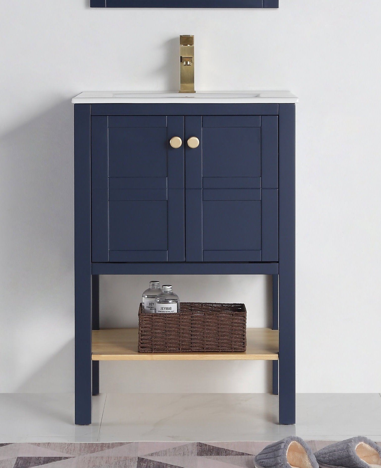 24 inch Arola Small Slim Narrow Navy Blue Bathroom Vanity – CL-208NB-24
