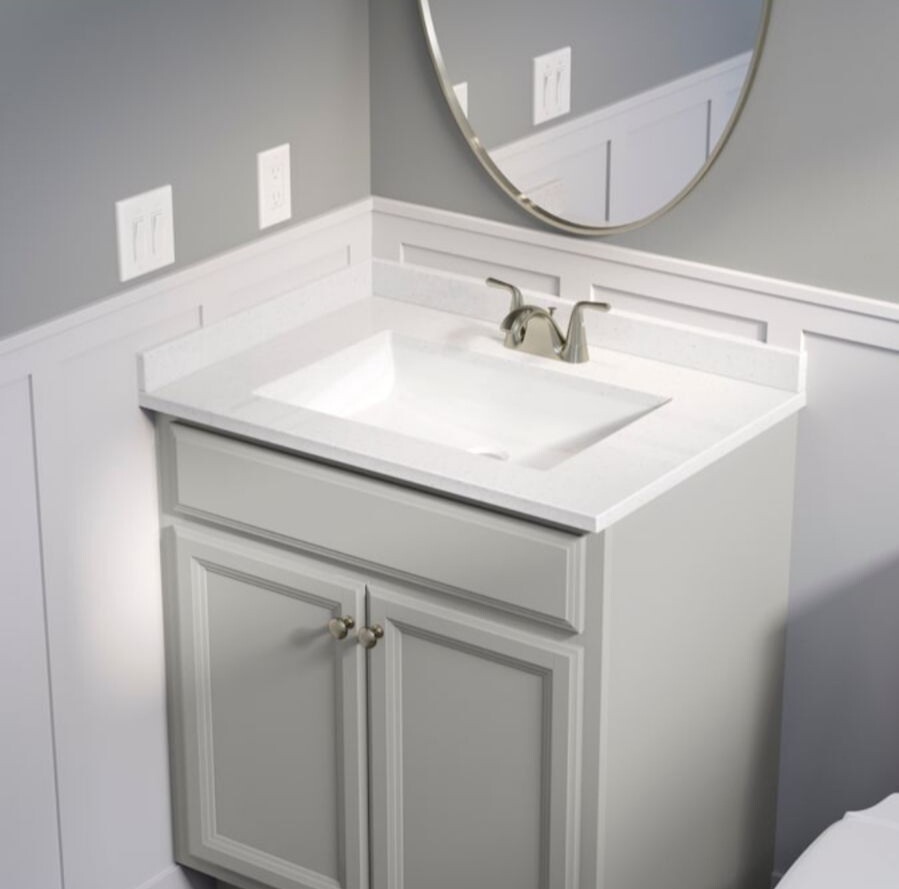 Style Selections Winter Sky Marble Bathroom Side Splash 2.37″H x 21.25″L