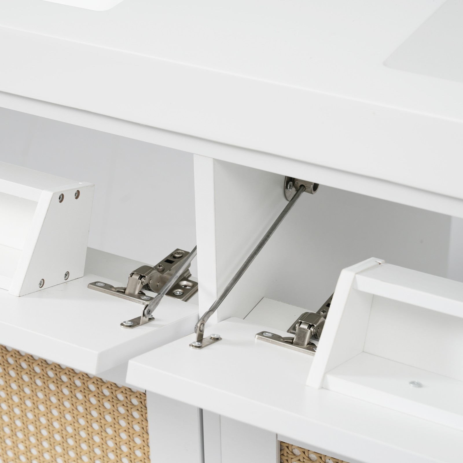 60” Bathroom Vanity with Double Sink with 2 Tip-Out Trays / Flip-Out Drawers