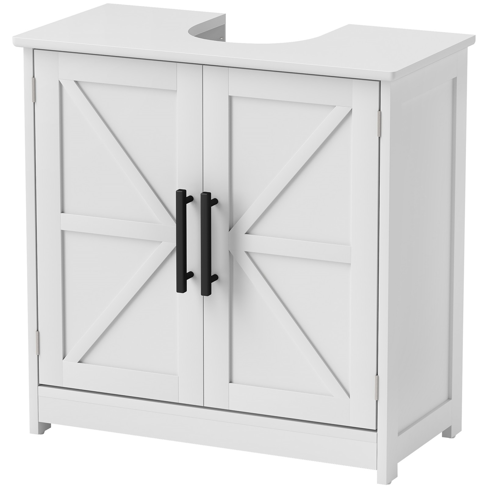 Farmhouse Pedestal Sink Storage Cabinet, Bathroom Sink Cabinet with 2 Barn Door