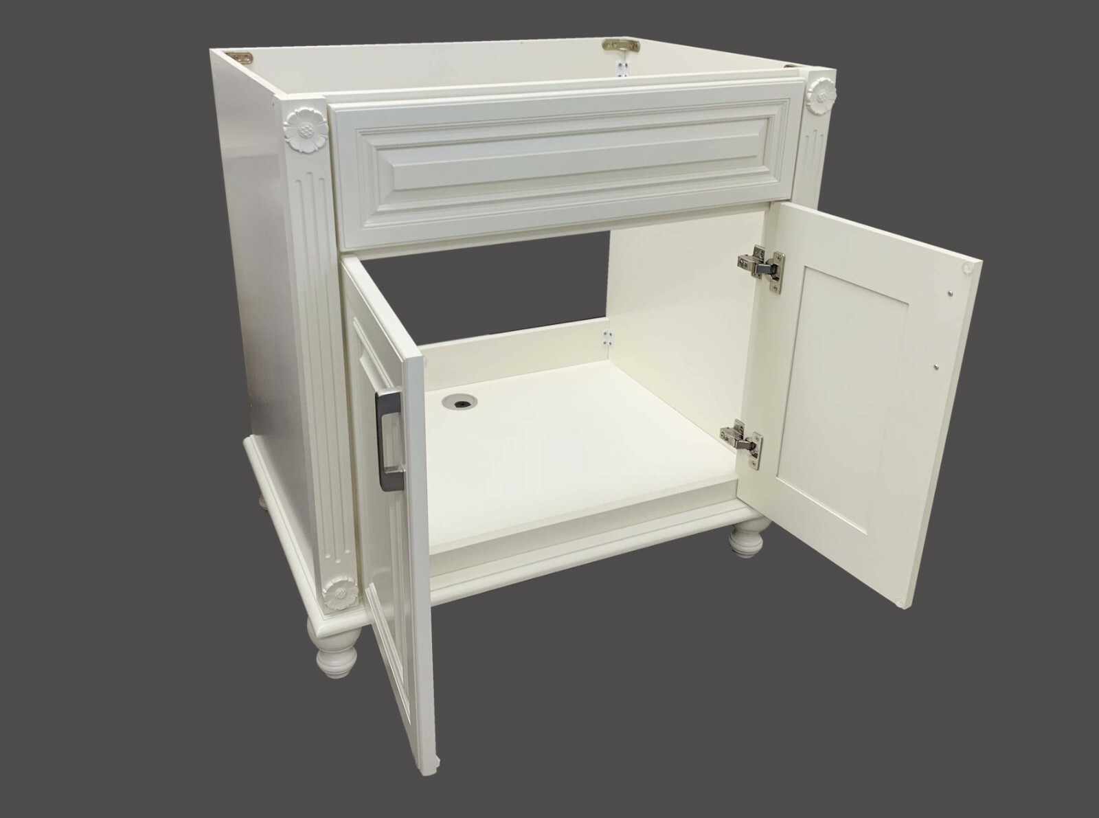 Antique White Single Bathroom Vanity Base Cabinet