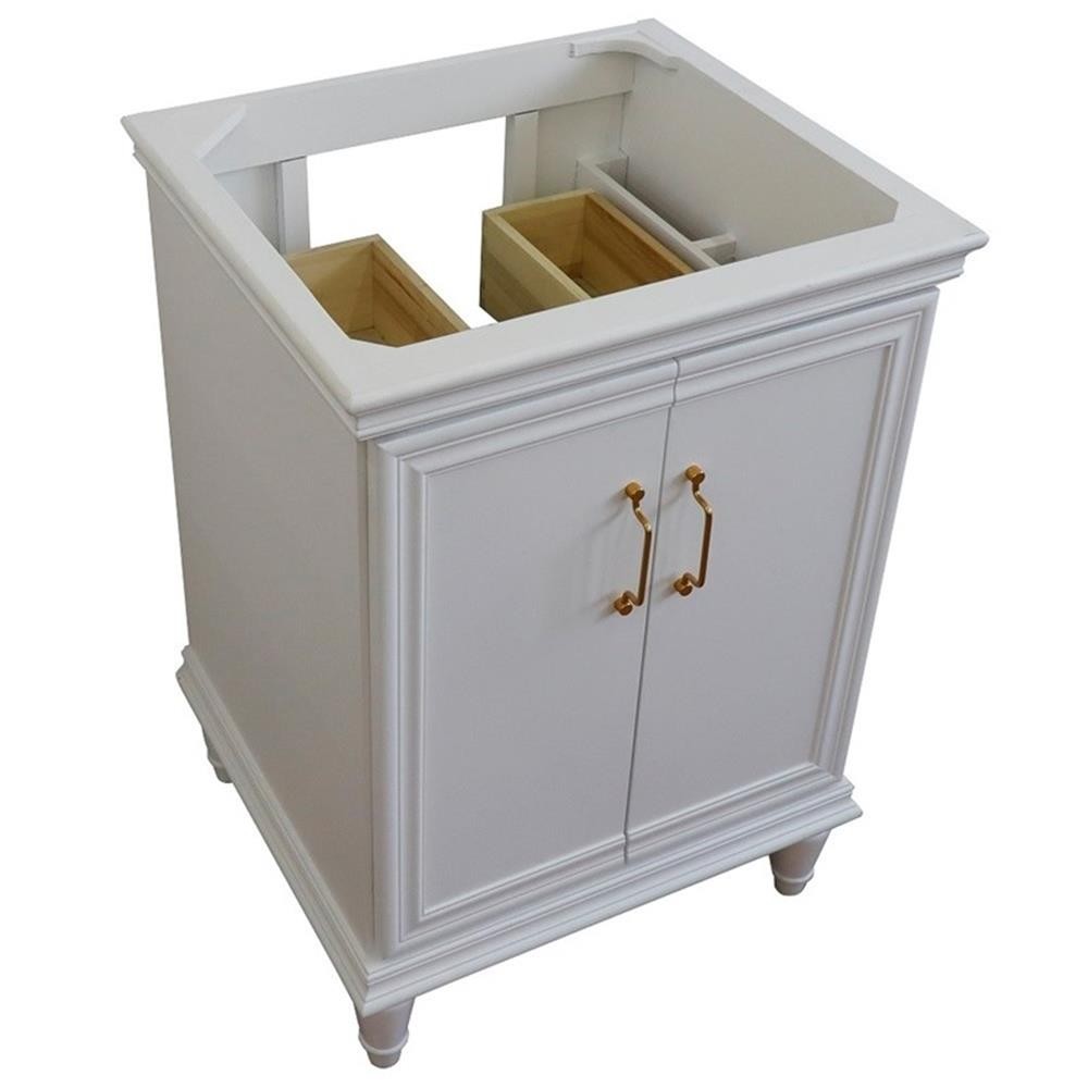 24 in. Single Wooden Vanity White Finish Cabinet Only