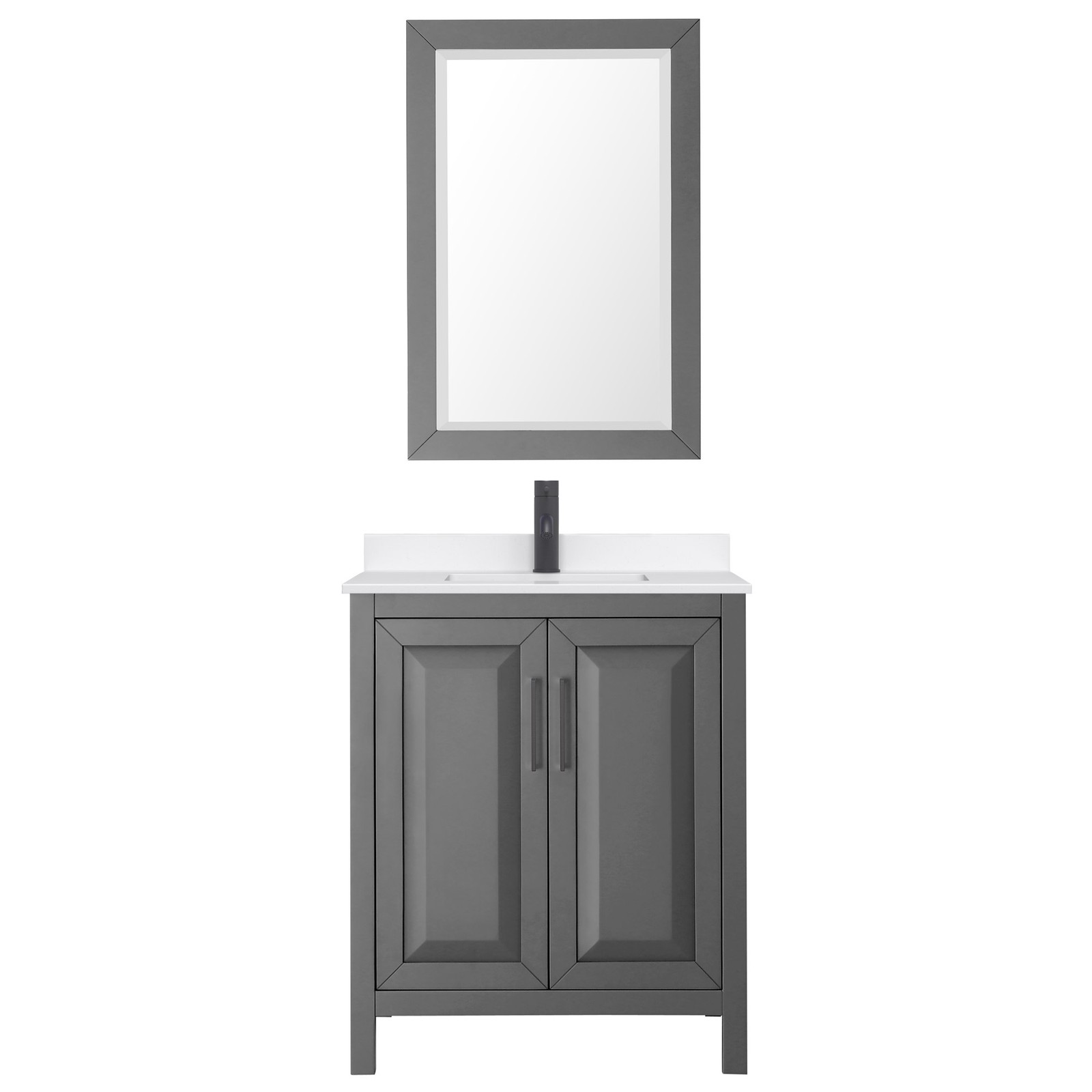 Wyndham Collection WCV252530S-QTZ-UNSM24 Daria 30″ – Dark Blue / Giotto Quartz