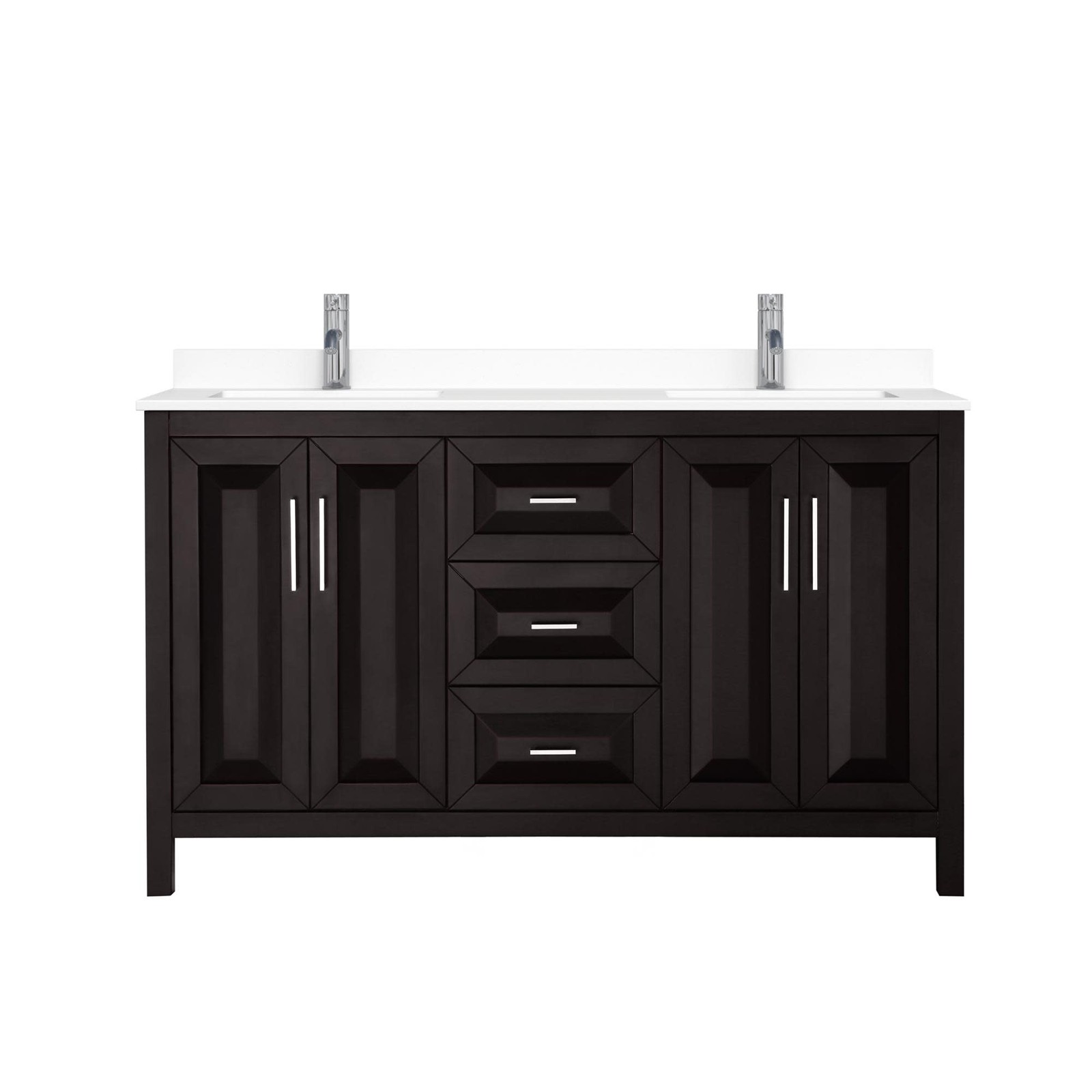 Wyndham Collection WCV252560D-VCA-MXX Daria 60″ – Dark Gray / White Cultured