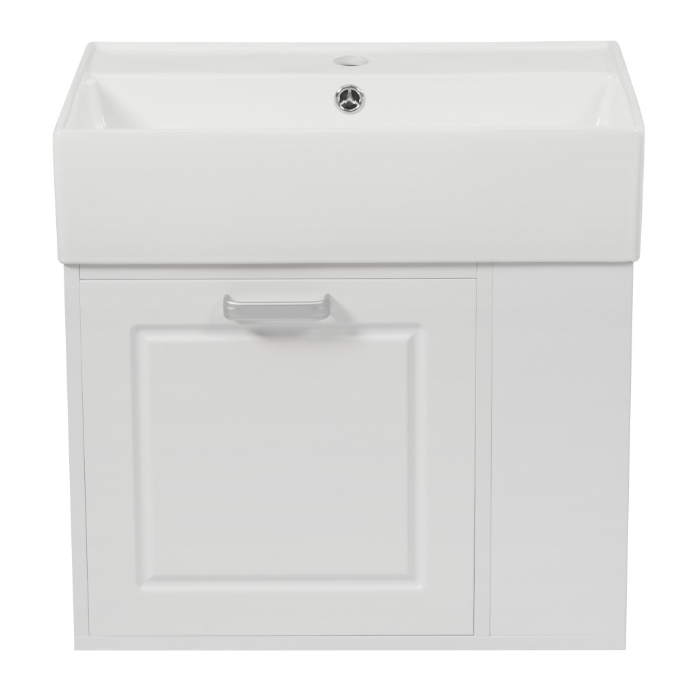 Wall-Mounted Bathroom Vanity with Sink Adjustable Shelves Soft-Close Mechanism