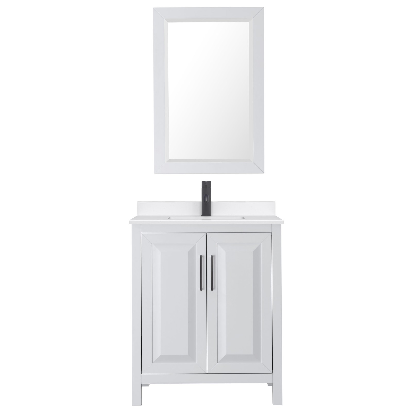 Wyndham Collection WCV252530S-QTZ-UNSM24 Daria 30″ – Dark Blue / Giotto Quartz