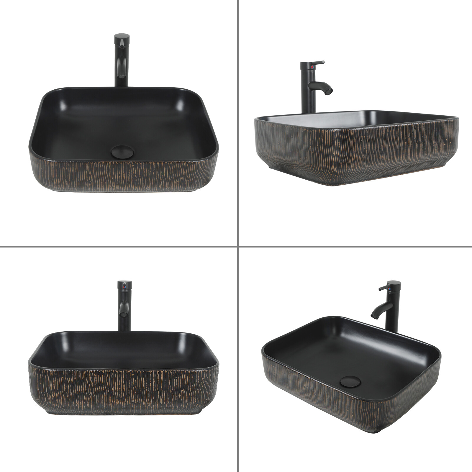 24” Bathroom Vanity set w/ Sink Cabinet with Door Countertop Vessel Sink Faucet