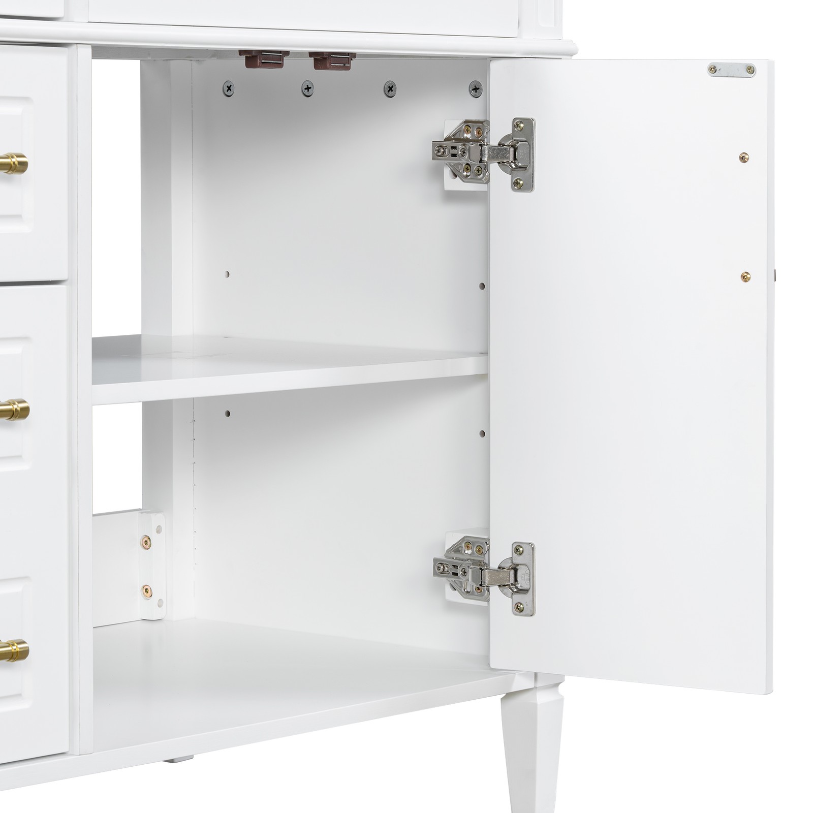 Bathroom Vanity w/Ceramic Sink,Wood Storage Cabinet w/Drawers &Adjustable Shelf