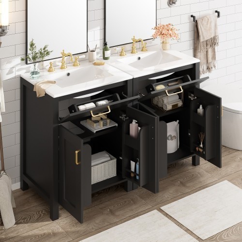 Modern 48” Wide Bath Vanity With Sink Durable Construction Bathroom Vanity Sink