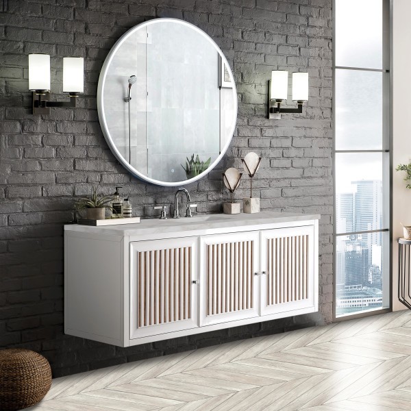60″ James Martin Athens E645-V60S-GW-3VSL Vanity Cabinet Victorian Silver Top