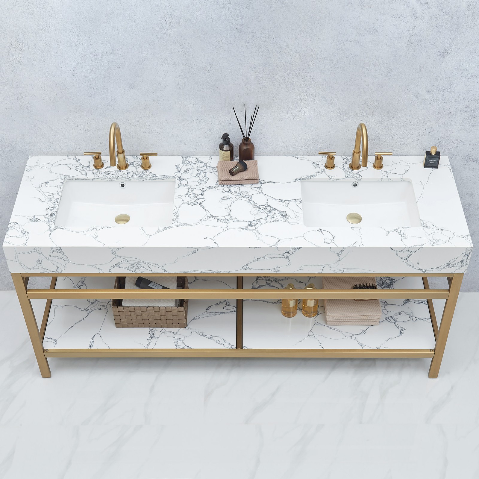 Miseno MV-NM-702772M Ecija 72″ – Brushed Gold / Pandora White