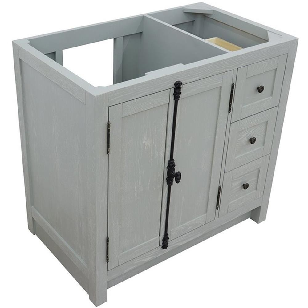 Plantation 36″ Single Solid Wood Vanity with Left Door in Gray Ash