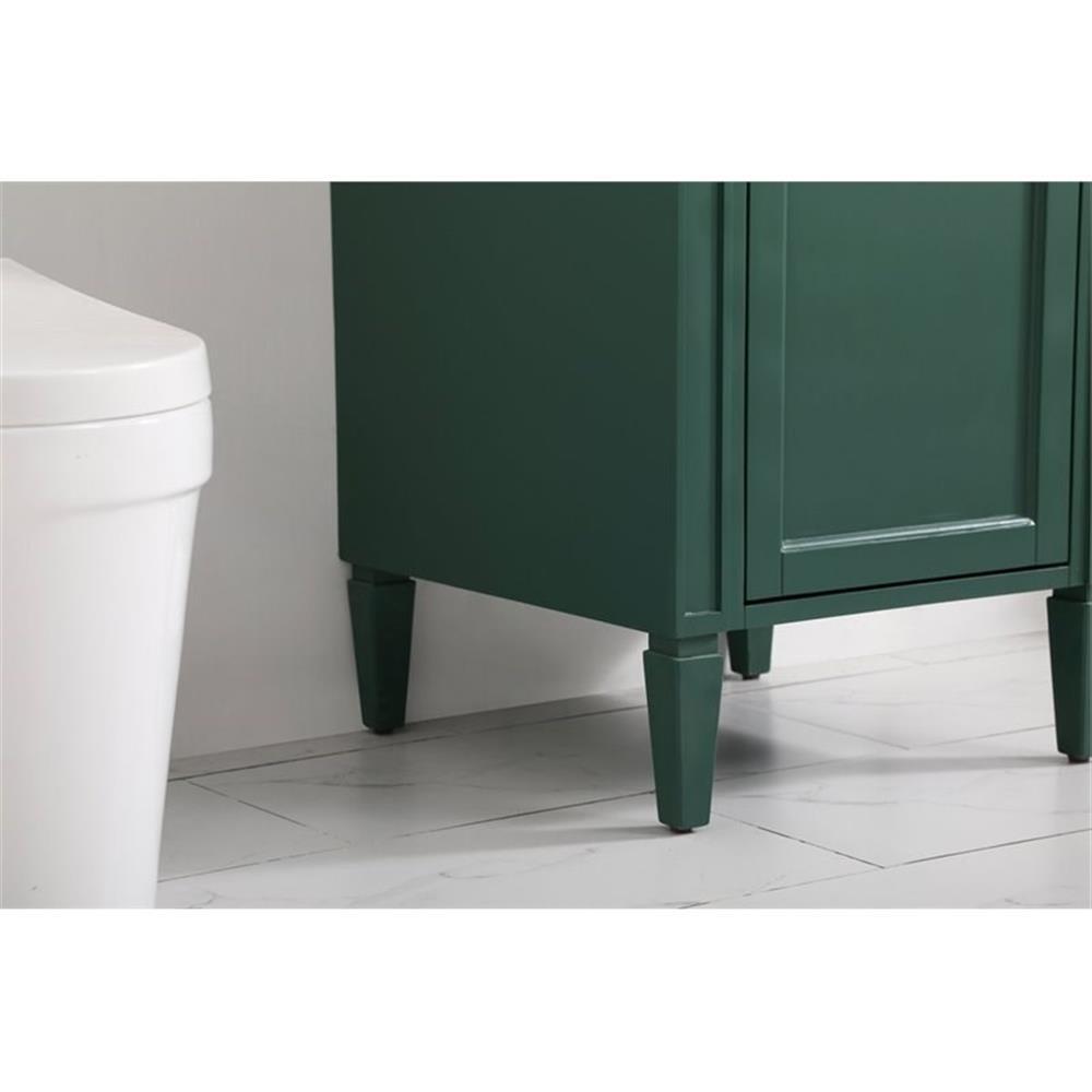Elegant Decor Park Avenue 21″ Metal MDF Marble Single Bathroom Vanity in Green