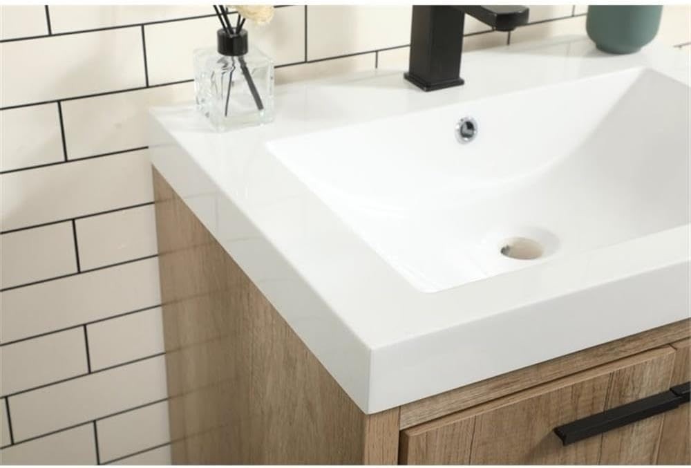 Elegant Decor – VF46024NT – 24 Single Bathroom Vanity in Natural Oak