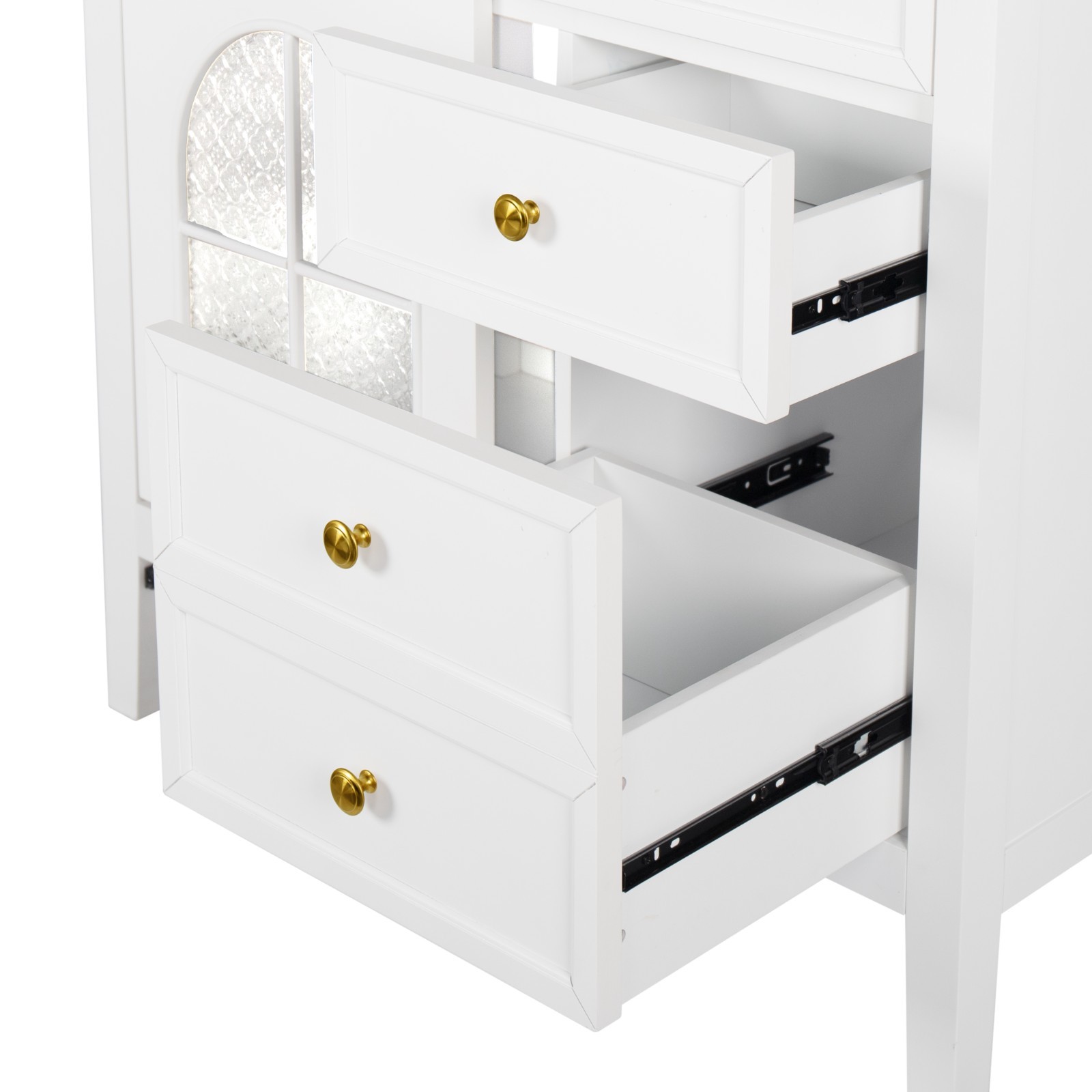 35.6″ Bathroom Vanity Storage Cabinet w/ Ceramic Sink Glass Motion Sensor Light