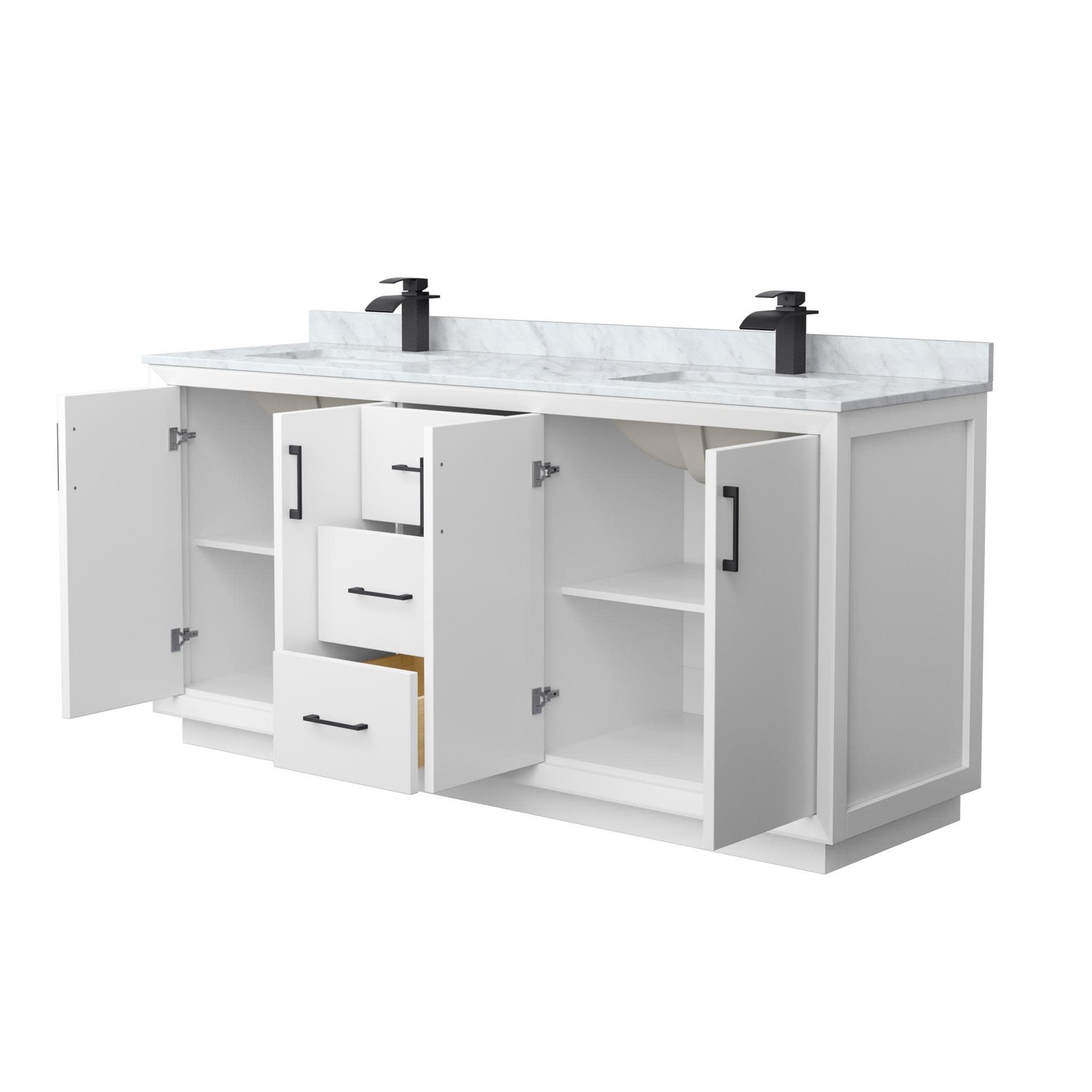 Wyndham Collection WCF414172D-NAT-UNSMXX Strada 72″ – White / Brushed Nickel