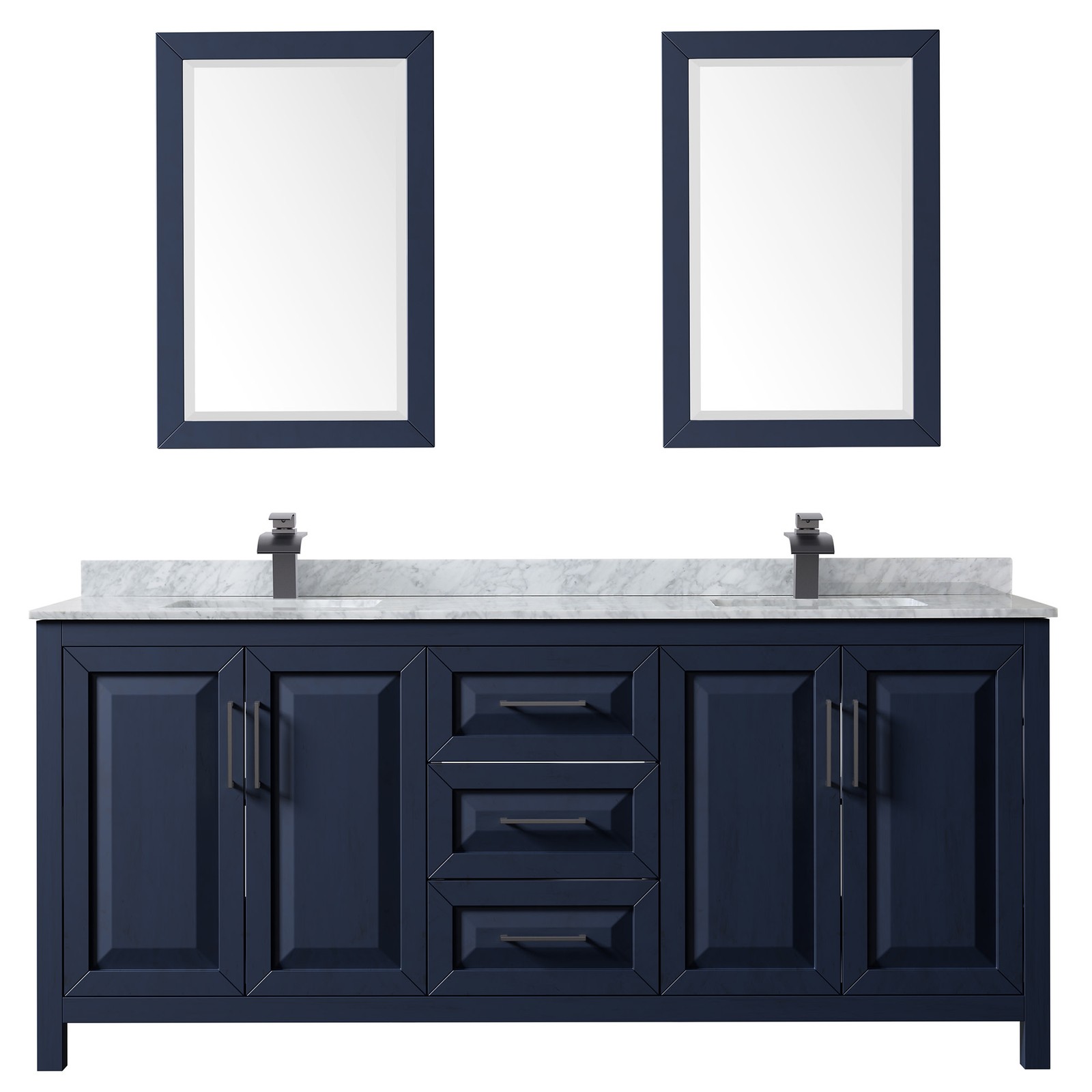 Wyndham Collection WCV252580DUNSM24 Daria 80″ – Dark Gray / White Carrara Marble