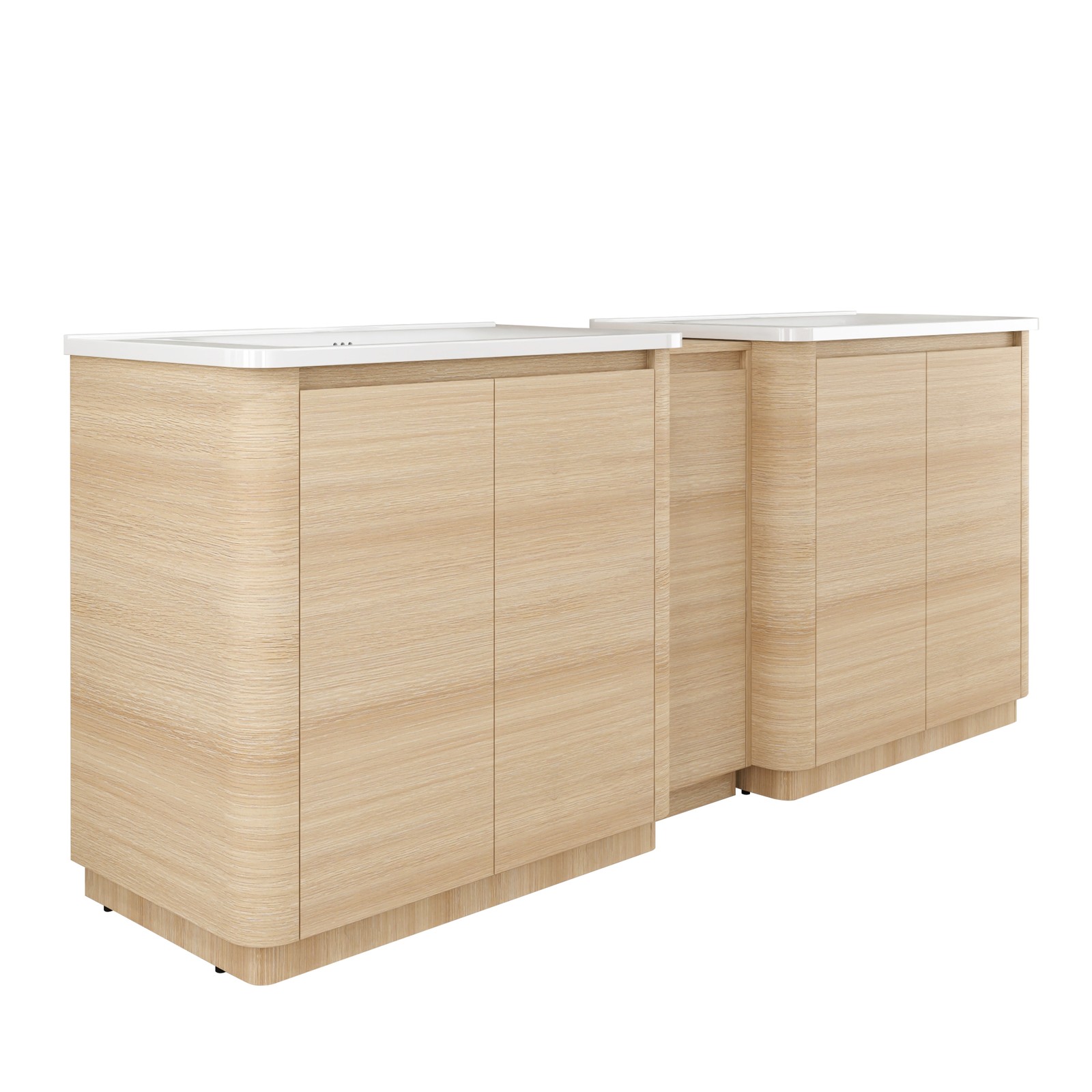 2X40“ Plywood Freestanding Bathroom Vanity W/ Ceramic Sink +Storage Cabinet Oak